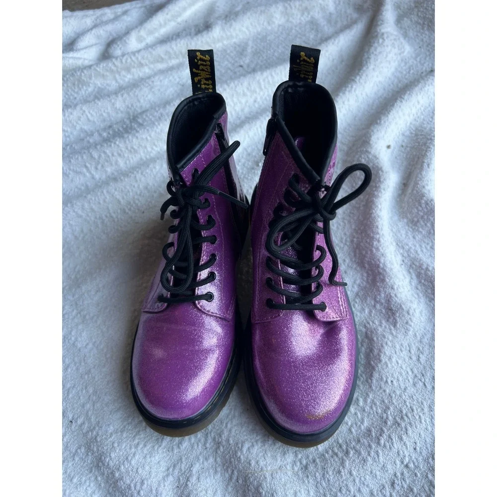 Dr. Martens 1460 Glitter J Purple Sparkle Lace Up Zip Boots US 5L 4M